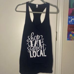Next Level Apparel Black Tank Top Shop Eat Support Local